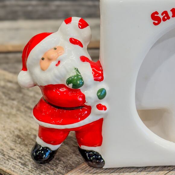 Vintage Santa & Me Tabletop Photo Frame, Holds 3" x 3" Photo, Ceramic, Christmas - Picture 3 of 10